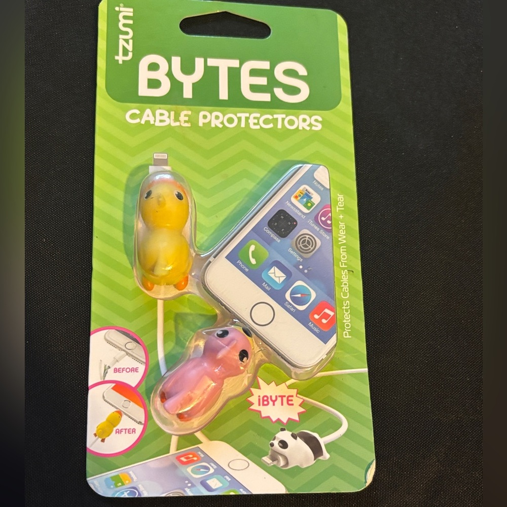 Bytes Cable Protectors - Yellow and Pink